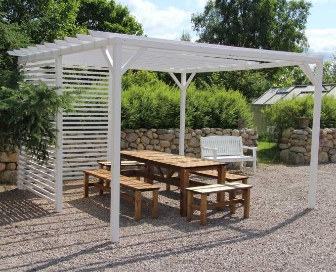 biała nowoczesna pergola