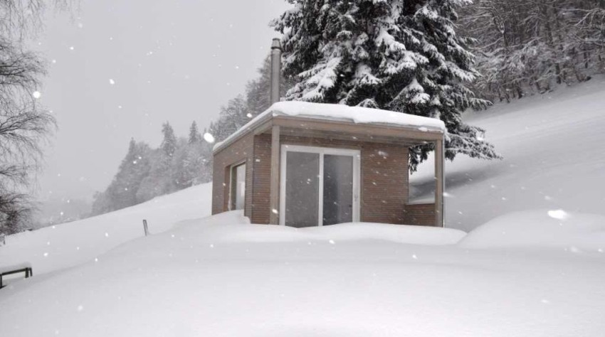 domek Singiel z drewna świerkowego