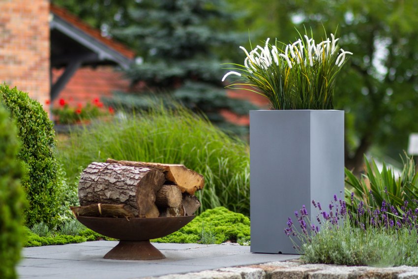 wysoka donica tower szara