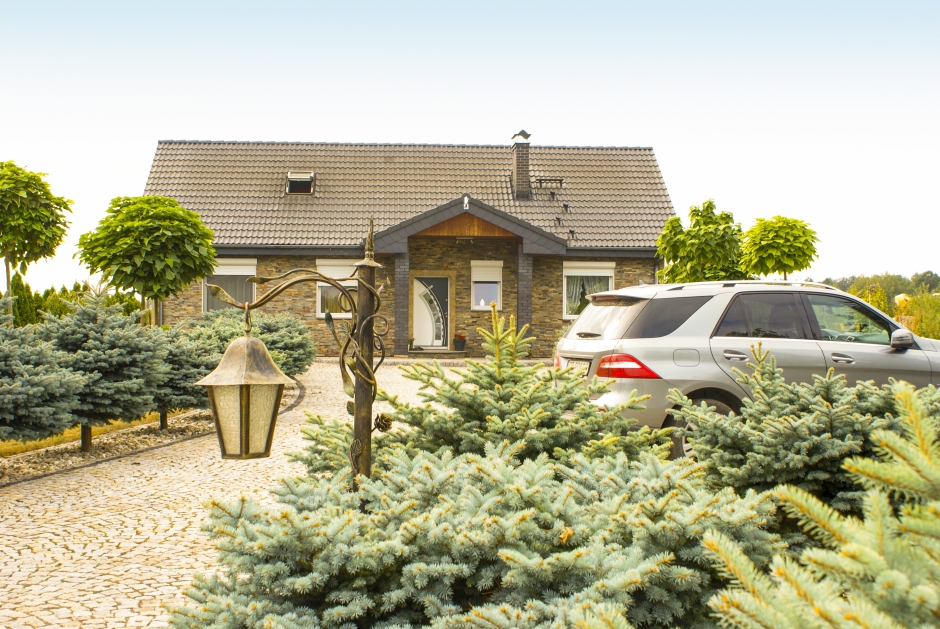 dom z atrakcyjnym kamieniem elewacyjnym