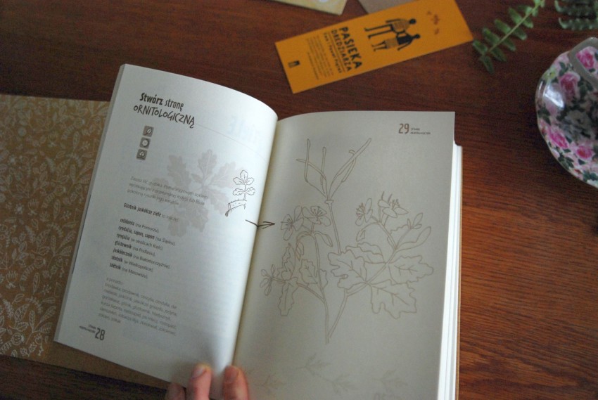strona ornotoligiczna w książce