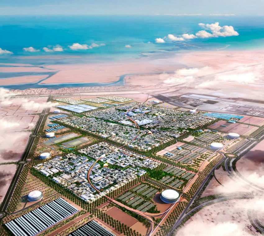 Miasto MASDAR z lotu ptaka