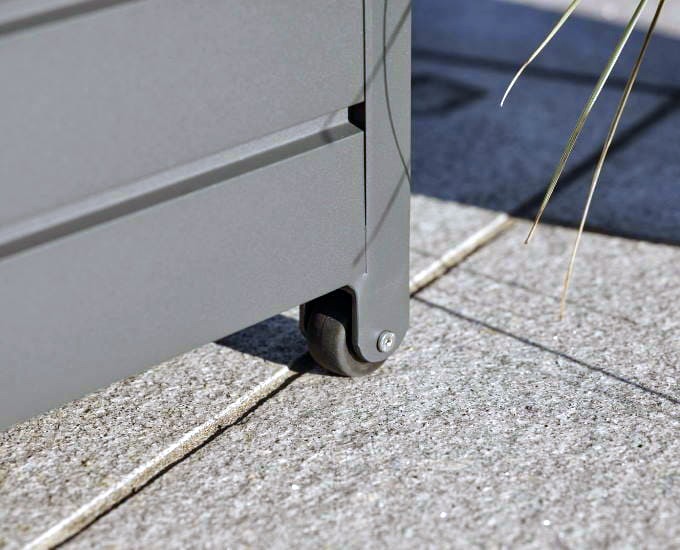 grafitowa skrzynia Bellac z kółkami do przesuwania