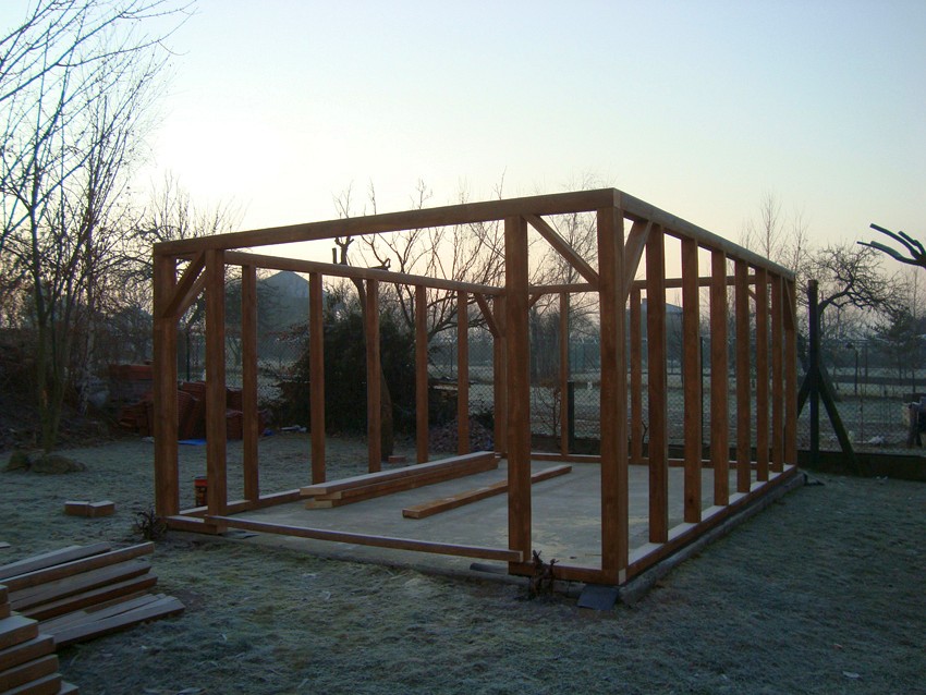 szkielet garażu drewnianego
