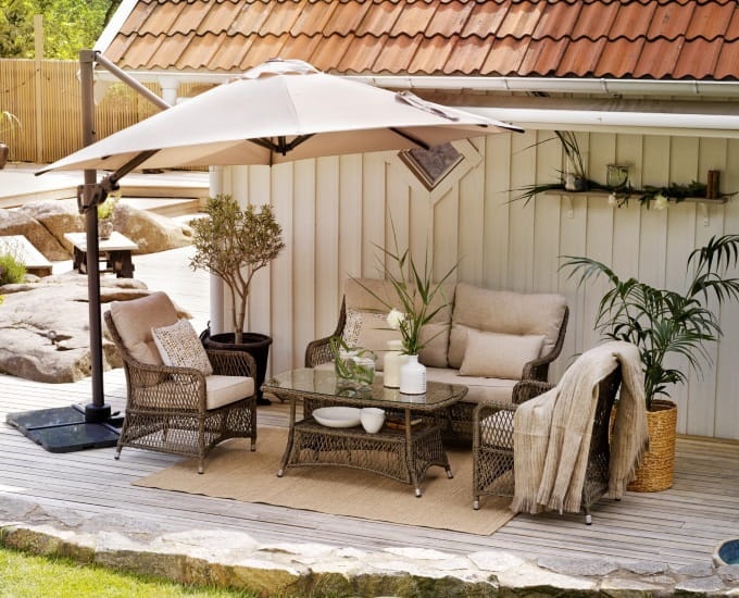 zestaw z technorattanu Flader na tarasie przy domu