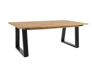 Metalowy stolik kawowy z drewnem teak Laurion