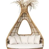 Technorattanowe łóżko dzienne z zadaszeniem Savannah - Ogrodolandia.pl