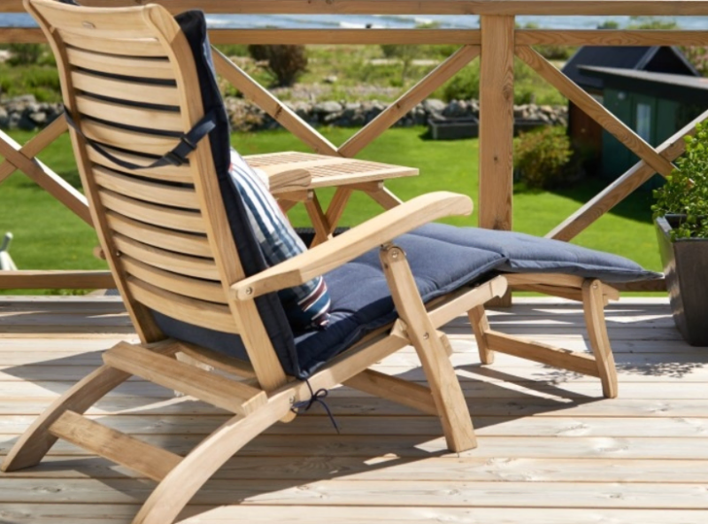 Fotel z drewna teak z głębokim siedziskiem Logrono - Ogrodolandia.pl Fotel z drewna teak z głębokim siedziskiem Logrono - Ogrodolandia.pl