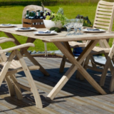 Prostokątny stół rustykalny Logrono z drewna teak - Ogrodolandia.pl
