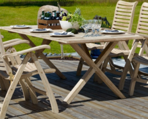 Prostokątny stół rustykalny Logrono z drewna teak
