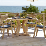 Zestaw mebli rustykalnych Logrono z drewna teak - Ogrodolandia.pl