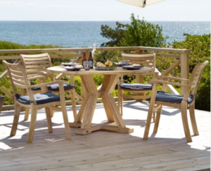 Zestaw mebli rustykalnych Logrono z drewna teak