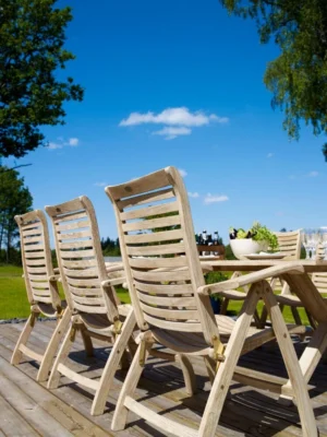 Rozkładany fotel z drewna teak Logrono