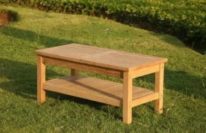Prostokątny stolik kawowy z drewna teak