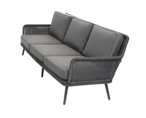 Sofa 3 osobowa z technorattanu Die czarna