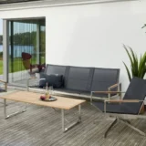 Stalowa sofa ogrodowa 3-osobowa Gotland - Ogrodolandia.pl