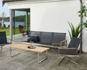Stalowa sofa ogrodowa 3-osobowa Gotland