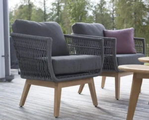 Ażurowy fotel Kent teak-technorattan