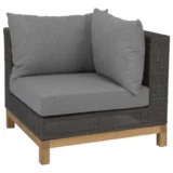 Element narożny z technorattanu Fontana teak stal - Ogrodolandia.pl