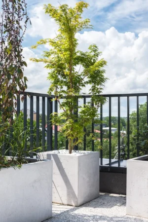 Kwadratowa donica Fiberglass z imitacji betonu