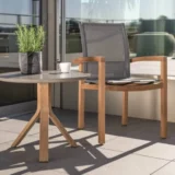 Stolik Freddie teak z blatem betonowym (3 rozmiary) - Ogrodolandia.pl