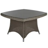 Klasyczny stolik kawowy z technorattanu Hornbrook 90x90 cm - Ogrodolandia.pl
