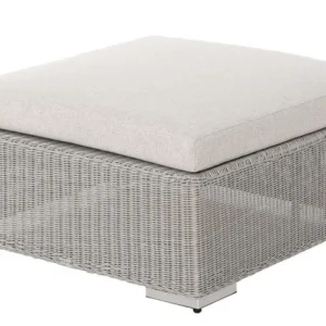 Kwadratowy podnóżek z technorattanu Aira z poduszką