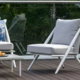 Ogrodowy fotel szary z aluminium Beri - Ogrodolandia.pl