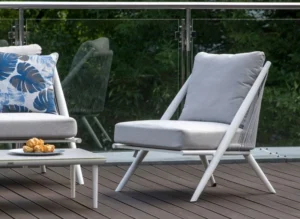 Ogrodowy fotel szary z aluminium Beri