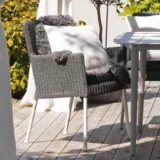 Szare krzesło Cluny technorattan aluminium - Ogrodolandia.pl