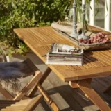 Prostokątny stół Dax 140x80 teak - Ogrodolandia.pl