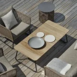 Stolik kawowy z drewna teak 140x70 Nolli - Ogrodolandia.pl