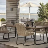 Duży stół ogrodowy Nolli z drewna teak 225x90 - Ogrodolandia.pl