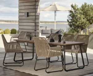 Duży stół ogrodowy Nolli z drewna teak 225x90