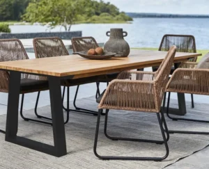 Stół teakowy Laurion 230x100 na metalowych płozach