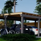 Wiata samochodowa Vega z drewna BSH dwustanowiskowa - Ogrodolandia.pl