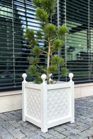 Donica z aluminium z ozdobnymi kulami Versailles