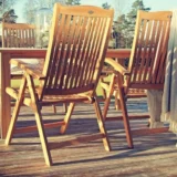 Rozkładany fotel Veronica z drewna teak - Ogrodolandia.pl