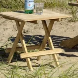 Składany stolik drewniany Bejar teak - Ogrodolandia.pl
