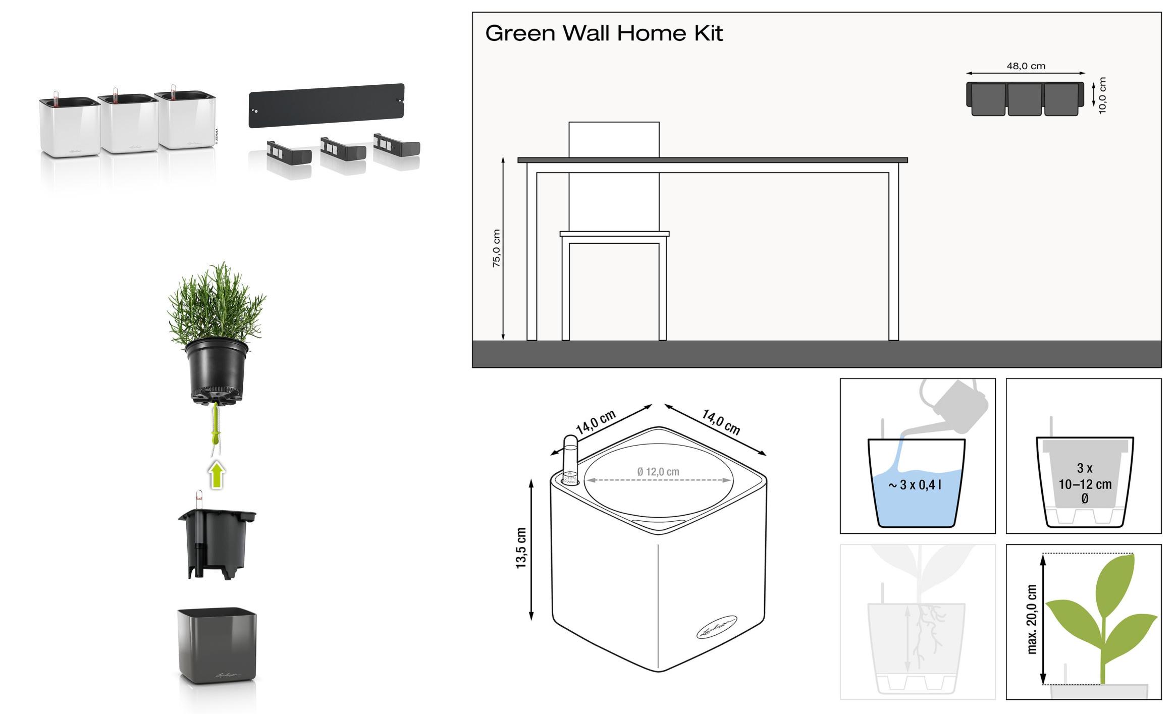 Lechuza Cube Glossy Home Kit